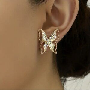 18K Gold Plated Butterfly Fairy Earrings Colorful Perfect Gift For Birthday Girl